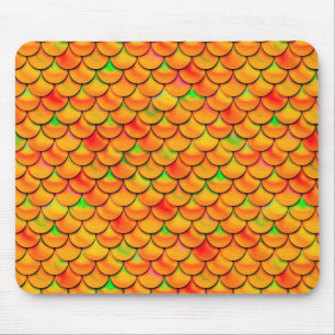 Falln Orange and Green Scales Mouse Pad