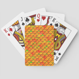 Falln Orange and Green Scales Playing Cards