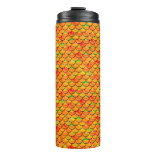 Falln Orange and Green Scales Thermal Tumbler
