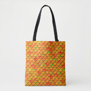 Falln Orange and Green Scales Tote Bag