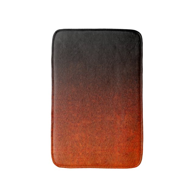 Falln Orange & Black Glitter Gradient Bath Mat (Front Vertical)