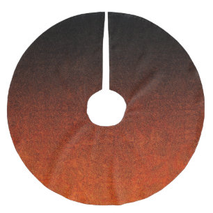 Falln Orange & Black Glitter Gradient Brushed Polyester Tree Skirt
