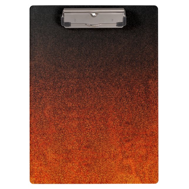 Falln Orange & Black Glitter Gradient Clipboard (Front)