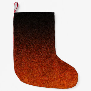 Falln Orange & Black Glitter Gradient Small Christmas Stocking
