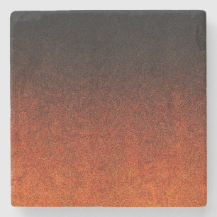 Falln Orange & Black Glitter Gradient Stone Coaster