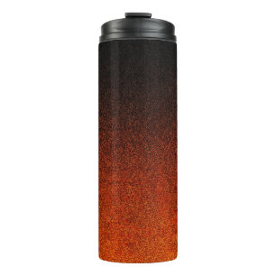 Falln Orange & Black Glitter Gradient Thermal Tumbler