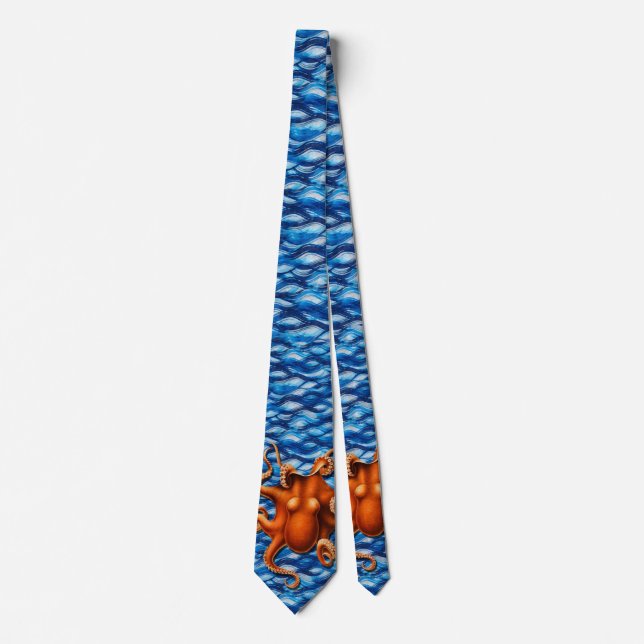 Falln Orange Octopus Tie (Front)