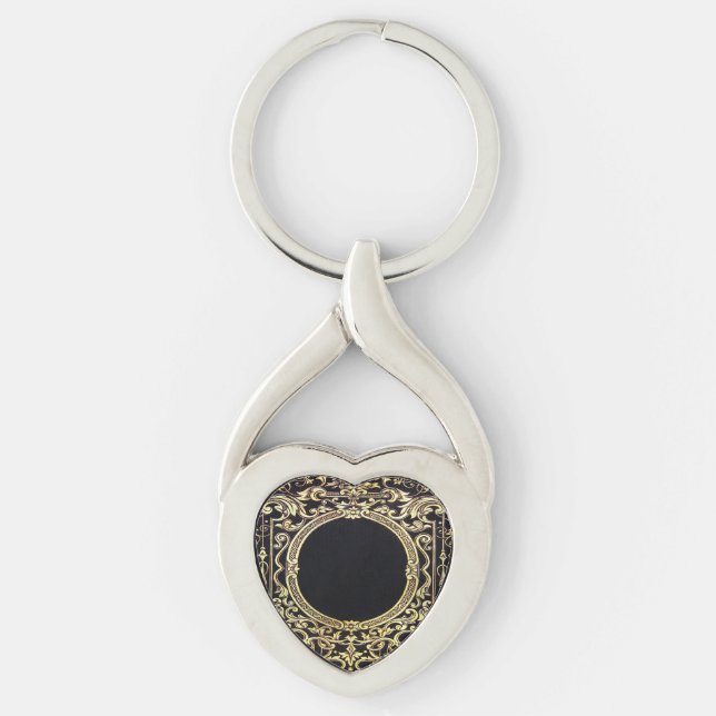 Falln Ornate Gold Frame (Perfect for a Monogram!) Key Ring (Front)