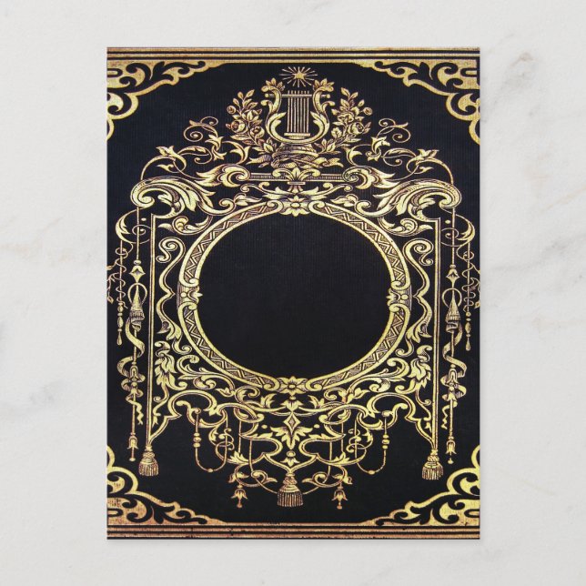 Falln Ornate Gold Frame (Perfect for a Monogram!) Postcard (Front)