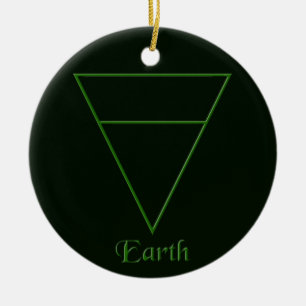 Falln Pagan Earth Element Symbol Ceramic Ornament