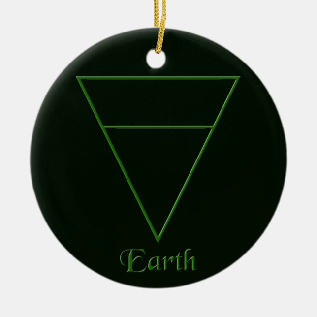 Falln Pagan Earth Element Symbol Ceramic Ornament (Front)