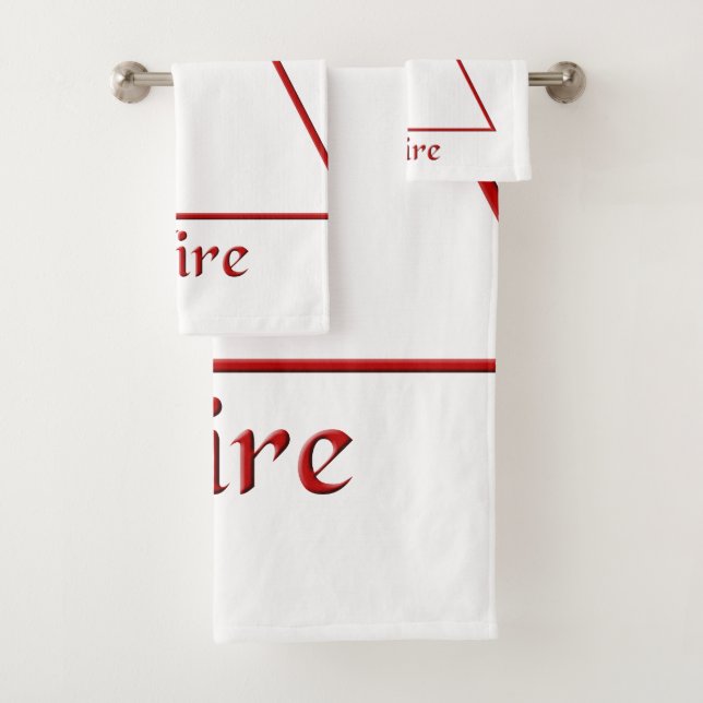 Falln Pagan Fire Element Symbol Bath Towel Set (Insitu)