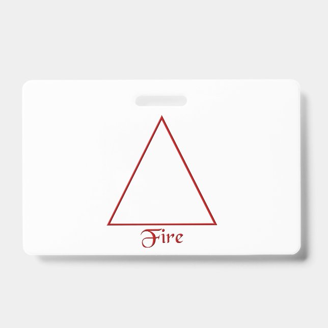 Falln Pagan Fire Element Symbol ID Badge (Front)