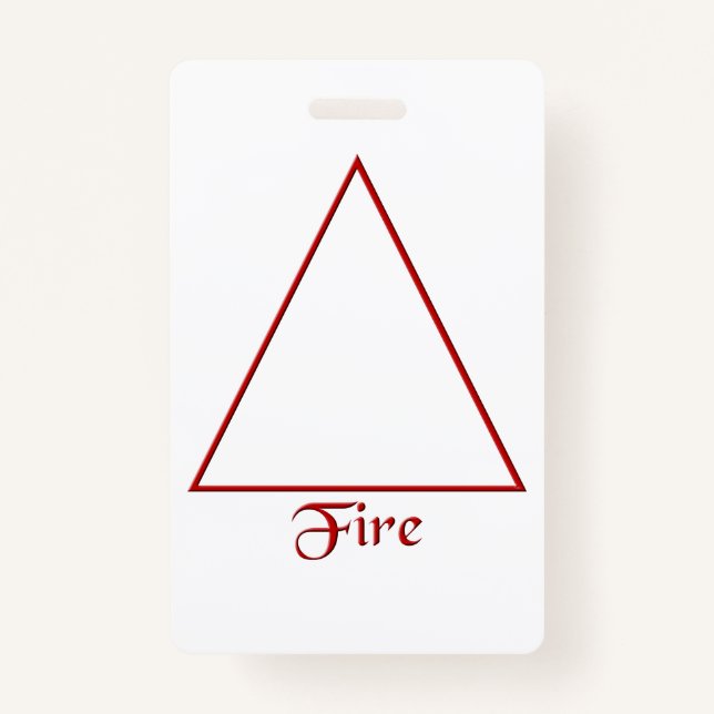 Falln Pagan Fire Element Symbol ID Badge (Front)