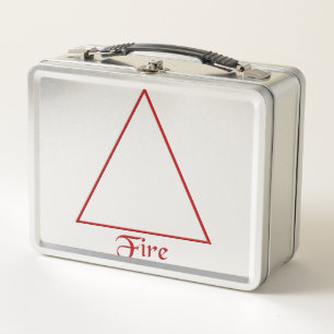 Falln Pagan Fire Element Symbol Metal Lunch Box