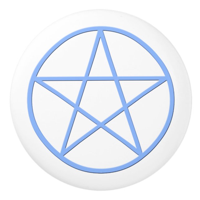 Falln Pagan Pentacle Ceramic Knob (Front)