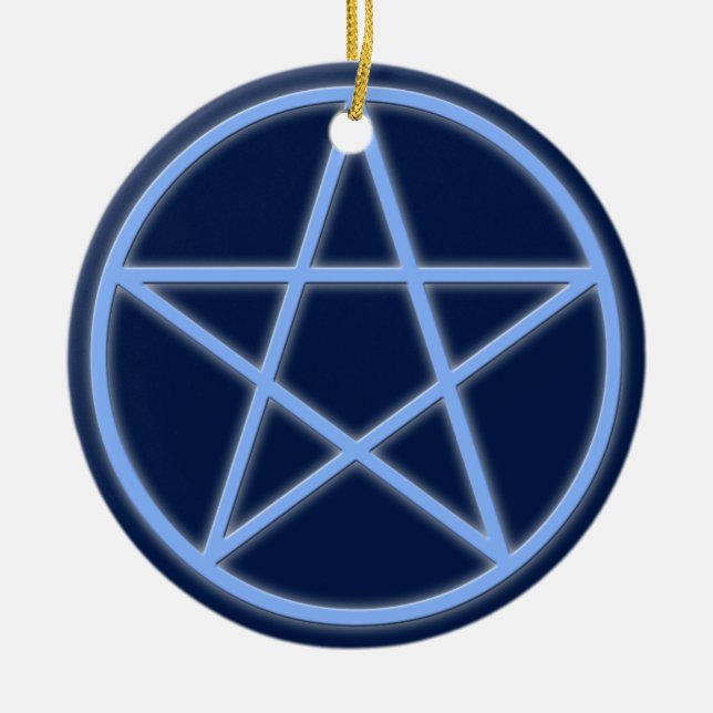 Falln Pagan Pentacle Ceramic Ornament (Front)