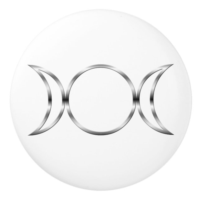 Falln Pagan Triple Goddess Symbol Ceramic Knob (Front)