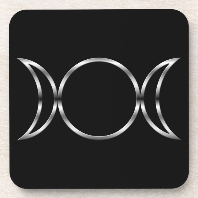 Falln Pagan Triple Goddess Symbol Coaster (Front)