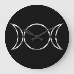 Falln Pagan Triple Goddess Symbol Large Clock