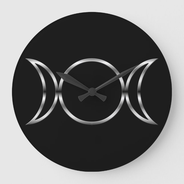 Falln Pagan Triple Goddess Symbol Large Clock (Front)