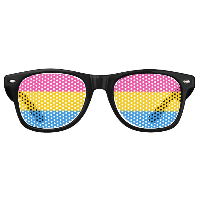 Falln Pansexual Pride Flag Retro Sunglasses (Front)