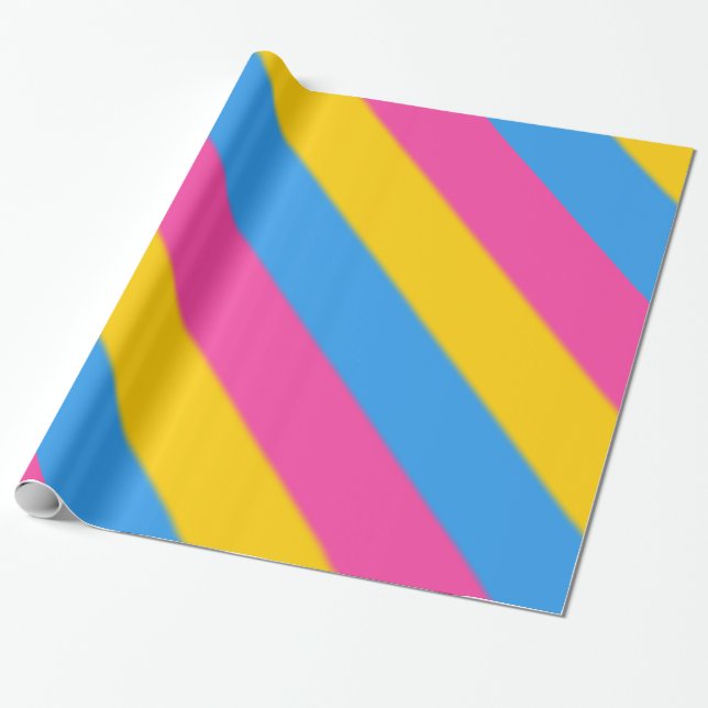 Falln Pansexual Pride Flag Wrapping Paper (Unrolled)