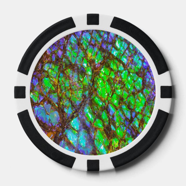 Falln Peacock Ammolite Poker Chips (Front)