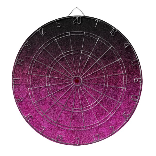 Falln Pink & Black Glitter Gradient Dartboard (Front)
