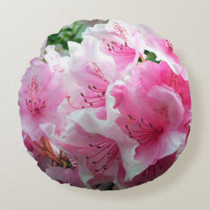 Falln Pink Floral Blossoms Round Cushion