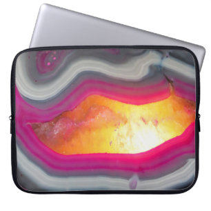 Falln Pink Geode Glow Laptop Sleeve