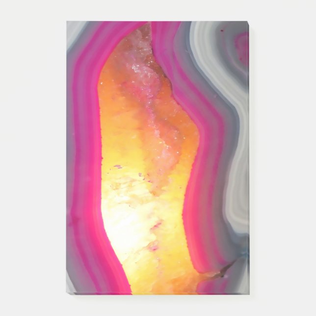 Falln Pink Geode Glow Post-it Notes (Front)