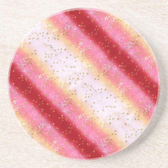 Falln Pink Sakura Sunrise Coaster (Front)