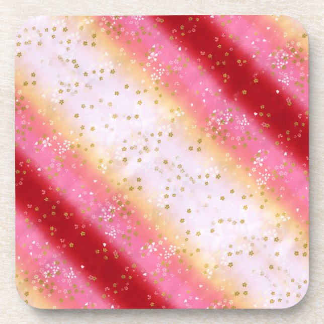 Falln Pink Sakura Sunrise Coaster (Front)