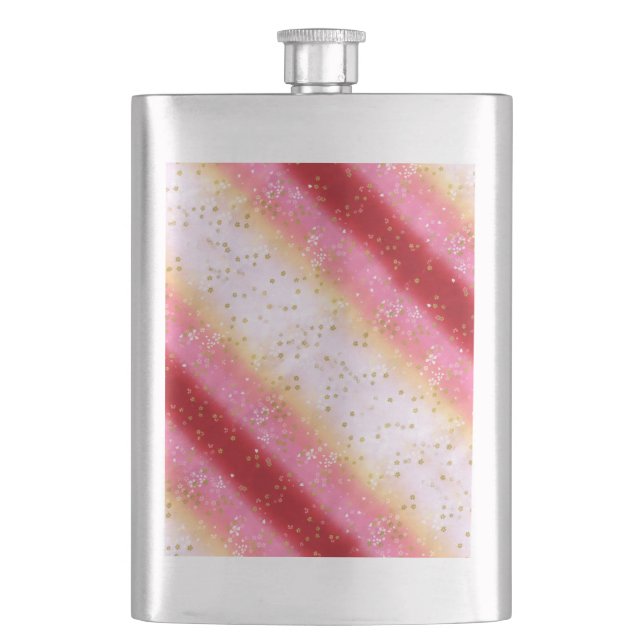 Falln Pink Sakura Sunrise Hip Flask (Front)