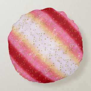 Falln Pink Sakura Sunrise Round Cushion
