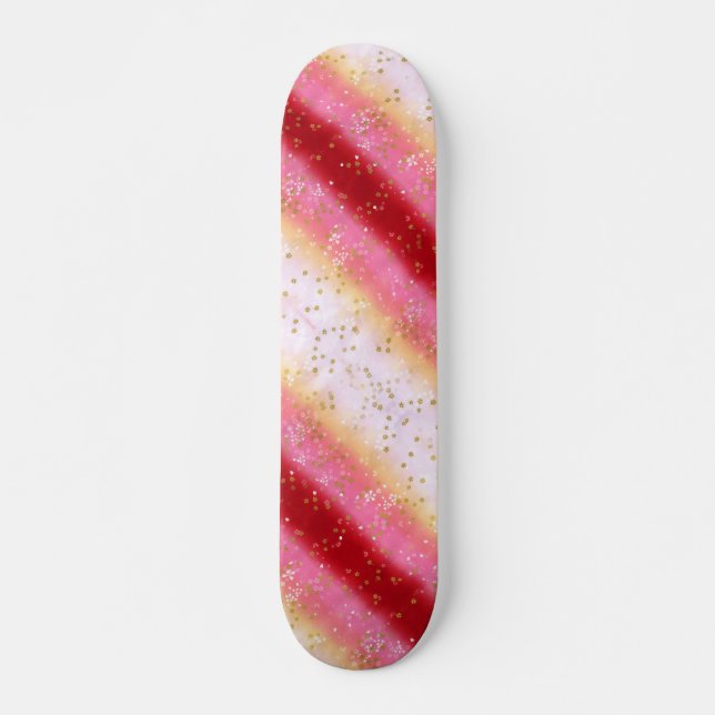 Falln Pink Sakura Sunrise Skateboard (Front)