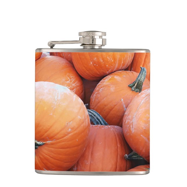 Falln Pumpkin Pile Hip Flask (Front)