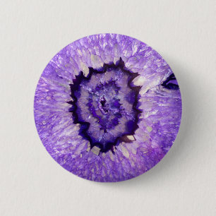 Falln Purple Agate Geode 6 Cm Round Badge