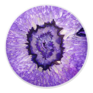 Falln Purple Agate Geode Ceramic Knob