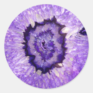 Falln Purple Agate Geode Classic Round Sticker