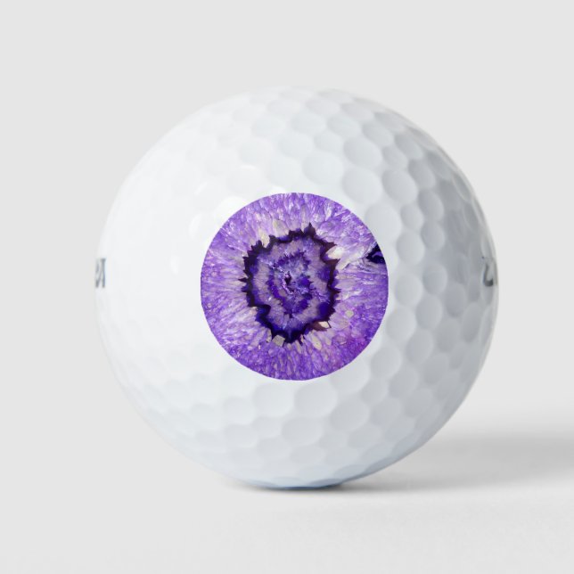 Falln Purple Agate Geode Golf Balls (Front)