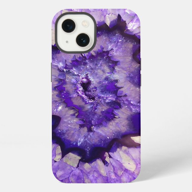 Falln Purple Agate Geode iPhone Case (Back)