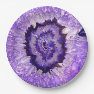 Falln Purple Agate Geode Paper Plate