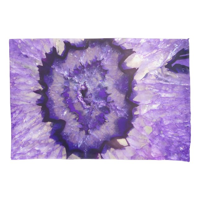 Falln Purple Agate Geode Pillowcase (Front)