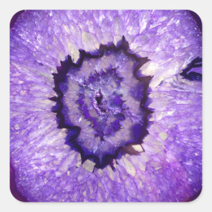 Falln Purple Agate Geode Square Sticker