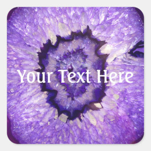 Falln Purple Agate Geode Square Sticker