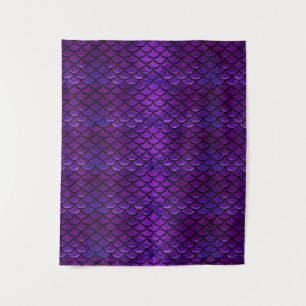 Falln Purple And Blue Mermaid Scales Tapestry