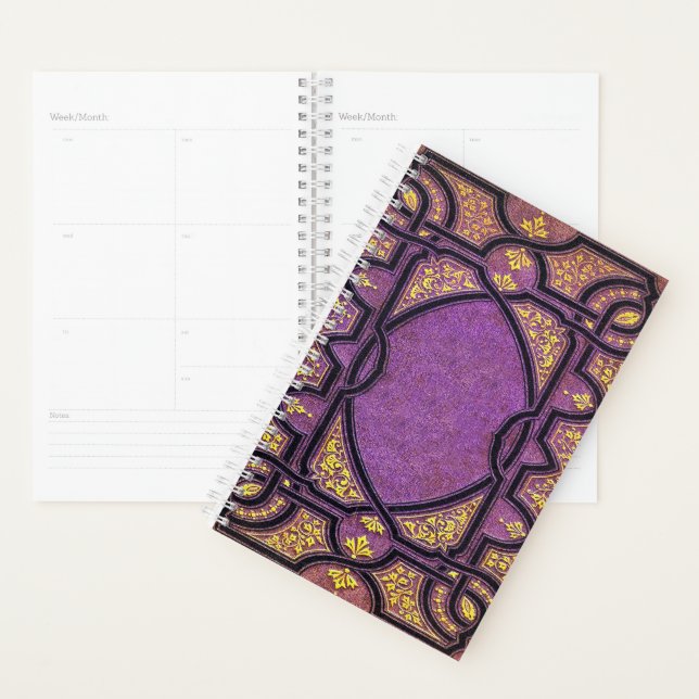 Falln Purple And Gold Vines Planner (Display)