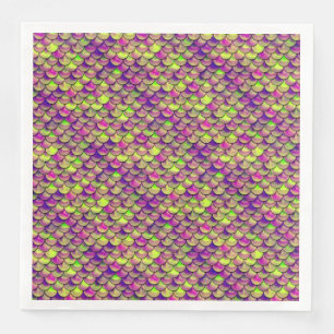 Falln Purple and Green Scales Napkin